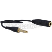 Foto van Verloopkabel 4-pins audio cross-over, 15 cm Jack 3,5mm male naar Jack 3,5 mm female 