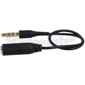 Foto van Verloopkabel 4-pins audio cross-over, 15 cm Jack 3,5mm male naar Jack 3,5 mm female 