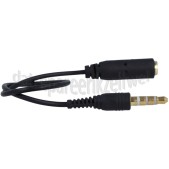 Foto van Verloopkabel 4-pins audio cross-over, 15 cm Jack 3,5mm male naar Jack 3,5 mm female 
