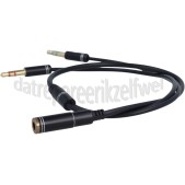 Foto van Verloopkabel 4-pins audio cross-over, 15 cm 2x Jack 3,5mm male naar Jack 3,5 mm female 