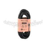 Foto van USB Kabel Micro USB, Zwart, 300cm Universeel Micro-USB 