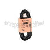 Foto van USB Kabel Micro USB, Zwart, 200cm Universeel Micro USB 