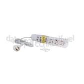Foto van Q-Link Tafelcontactdoos 3x 1.5mm2 1.5 Meter Wit 6 Voudig zonder Randaarde, Schakelaar 