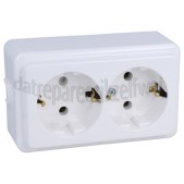 Foto van Kopp Wandkontaktdoos Standaard 2V RA Opbouw, Arctic Wit Binnen, IP20, 16A 