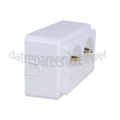 Foto van Kopp Wandkontaktdoos Standaard 2V RA Opbouw, Arctic Wit Binnen, IP20, 16A 