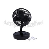 Foto van Benson Ventilator Telescopisch Oplaadbaar, Opvouwbaar, Zwart 
