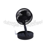Foto van Benson Ventilator Telescopisch Oplaadbaar, Opvouwbaar, Zwart 