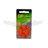 Foto van GP Batterij Knoopcel PR48 1,4V, 6 stuks ZA13 Oranje Hoorbatterij 