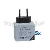 Foto van Musthavz USB Oplader 20W, zwart USB-C, Universeel gebruik 