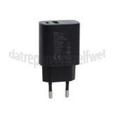 Foto van Musthavz USB Oplader 20W, zwart USB-A en USB-C, Universeel gebruik 