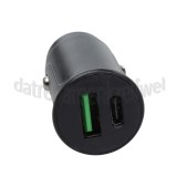 Foto van Musthavz USB Autolader 30W, zwart USB-A en USB-C, Universeel gebruik 