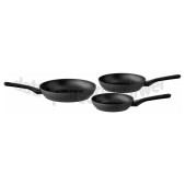 Foto van BergHOFF Set Helix Braadpannenset, Antikleef 20, 24 en 28cm Inductie, Halogeen, Vitrokeramisch, Gas 