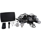 Foto van Calex Ledlamp Vista Solar Party Lights - 10M - Zwart 35 Lumen, 2700K 