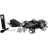 Foto van Calex Ledlamp Vista Solar Party Lights - 10M - Zwart 35 Lumen, 2700K 