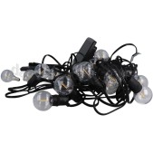 Foto van Calex Ledlamp Vista Solar Party Lights - 10M - Zwart 35 Lumen, 2700K 