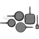 Foto van BergHOFF Set Helix Pannenset, Antikleef, 4-delig met spatel Inductie, Halogeen, Vitrokeramisch, Gas 