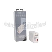 Foto van Musthavz Oplader PD Oplader met 2 Poorten, Inklapbare Kabel, Wit USB-C kabel, 65W, Fast Charging 