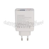 Foto van Musthavz Oplader PD Oplader met 2 Poorten, Inklapbare Kabel, Wit USB-C kabel, 65W, Fast Charging 