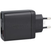 Foto van Musthavz Oplader PD Oplader met 2 Poorten, Inklapbare Kabel, Zwart USB-C kabel, 65W, Fast Charging 