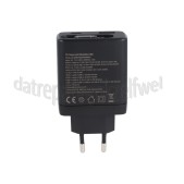Foto van Musthavz Oplader PD Oplader met 2 Poorten, Inklapbare Kabel, Zwart USB-C kabel, 65W, Fast Charging 
