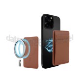 Foto van Musthavz Kaarthouder Vegan Leather Wallet, Bruin MagSafe, 3 Bankpassen 