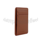 Foto van Musthavz Kaarthouder Vegan Leather Wallet, Bruin MagSafe, 3 Bankpassen 