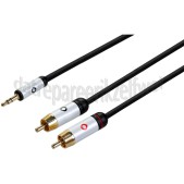 Foto van Oehlbach Jack - Tulp Kabel i Connect 3,5mm Jack naar 2x RCA, 3 Meter Vergulde connectoren 