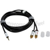 Foto van Oehlbach Jack - Tulp Kabel i Connect 3,5mm Jack naar 2x RCA, 3 Meter Vergulde connectoren 