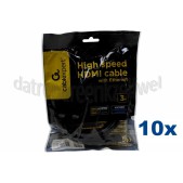 Foto van HDMI Kabel HDMI A Male - HDMI A Male 3 Meter, High Speed met Ethernet, Verguld 