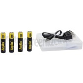 Foto van Aqiila Batterij Rechargeable USB-C, AAA, 4 Stuks 600mAh 