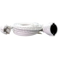 Foto van Exin Snoer 3x1.5mm2 16A wit RA 5M Geaard verlengsnoer 