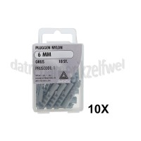 Foto van Deltafix Plug Pluggen nylon Grijs 6mm 