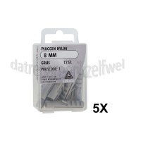 Foto van Deltafix Plug Pluggen nylon Grijs 8mm 