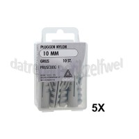 Foto van Deltafix Plug Pluggen nylon Grijs 10mm 
