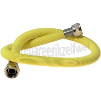 Foto van Gasslang RVS gasslang alleen voor inbouw apparatuur 80 cm geel met koppelingen 