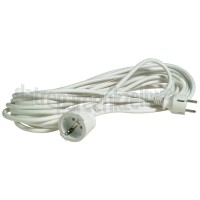 Foto van Snoer 3x1.5mm2 2.5A wit RA 10M geaard verlengsnoer 