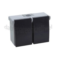 Foto van Wandcontactdoos spatwaterdicht 2 voudig opbouw 