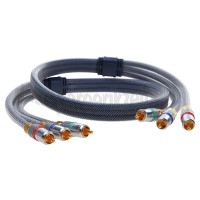 Foto van Hirschmann Tulp Kabel Component Kabel, 3x Tulp RCA Male - 3x Tulp RCA Male 0.9 Meter, Verguld, Shop verpakking 