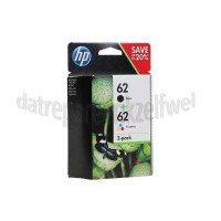 Foto van HP Hewlett-Packard Inktcartridge HP 62 Black en Color Combo 2-pack Officejet 5740, Envy 5640 