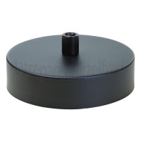Foto van Calex Plafondplaat Metalen plafondplaat mat zwart 100mm, 1 gat 