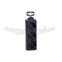 Foto van Exin Tafelcontactdoos Randaarde 2500W zwart 3-voudig 