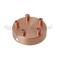 Foto van Calex Plafondplaat Metalen plafondplaat mat koper 100mm, 5 gaten 