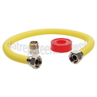 Foto van Easyfiks Gasslang Aansluit set compleet 60cm voor inbouw apparatuur Comfort aansluiting, gasslang en teflontape 