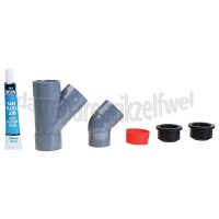 Foto van Easyfiks T-stuk Afvoerset met bocht+lijm 40mm, wasmachine/droger 