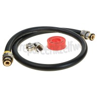 Foto van Easyfiks Gasslang Aansluit set compleet 100 cm voor los staande apparaten Comfort aansluiting, gasslang en teflontape 