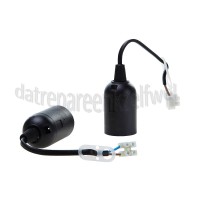 Foto van Q-Link Lamphouder E27 60W glad zwart verhuisfitting met kabel en kroonsteen 