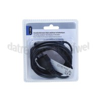 Foto van Q-Link Snoer Aansluit met schakelaar zwart en eurostekker 2x0,75mm2 600W 