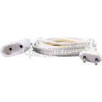 Foto van Q-Link Snoer 2x0,75mm2 575W 2,5A wit 3M Verlengsnoer met eurostekker 
