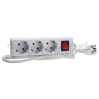 Foto van Easyfiks Tafelcontactdoos 3x1,5mm2 3500W RA wit 1,5M + schakelaar 3v tafelcontactdoos 