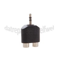 Foto van Easyfiks Jack Adapter Jack 3.5mm Stereo Male - 2x Tulp Contra RCA Female Verloopstekker 